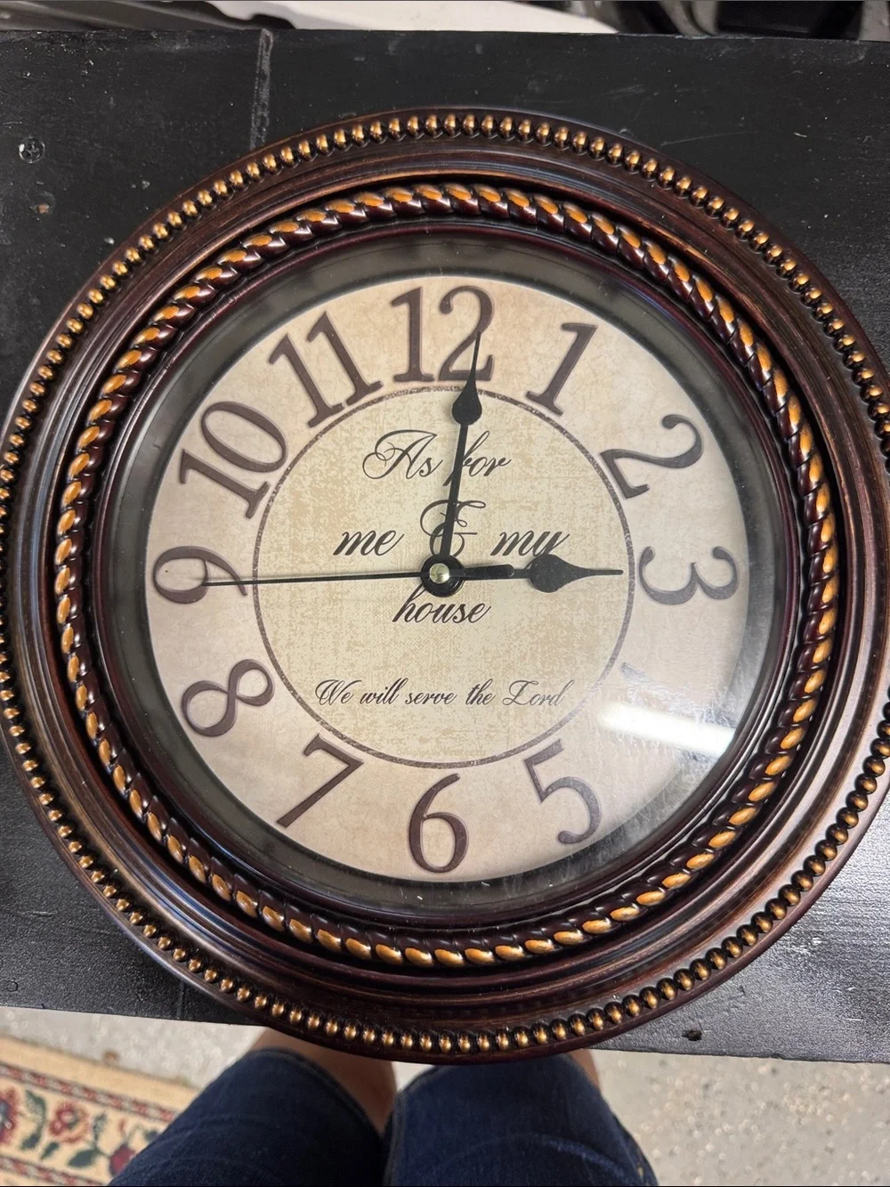Classic Brown Decorative Wall Clock with Inspirational Script